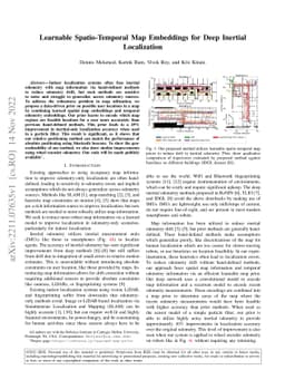 Learnable Spatio-Temporal Map Embeddings for Deep Inertial Localization