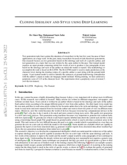 Cloning Ideology and Style using Deep Learning
