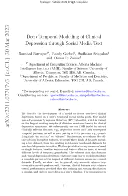 Deep Temporal Modelling of Clinical Depression through Social Media Text