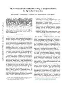 3D Reconstruction-Based Seed Counting of Sorghum Panicles for
  Agricultural Inspection