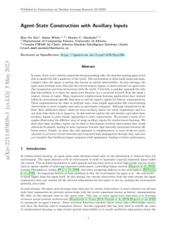 Agent-State Construction with Auxiliary Inputs