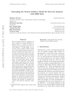 Extending the Neural Additive Model for Survival Analysis with EHR Data
