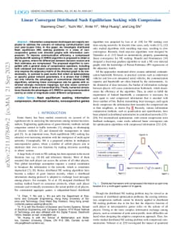 Linear Convergent Distributed Nash Equilibrium Seeking with Compression