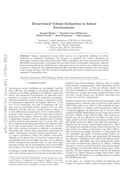 Drone-based Volume Estimation in Indoor Environments