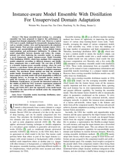 Instance-aware Model Ensemble With Distillation For Unsupervised Domain
  Adaptation