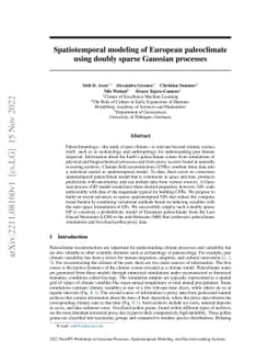 Spatiotemporal modeling of European paleoclimate using doubly sparse
  Gaussian processes