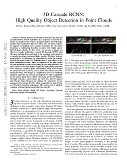 3D Cascade RCNN: High Quality Object Detection in Point Clouds