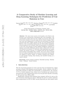 A Comparative Study of Machine Learning and Deep Learning Techniques for
  Prediction of Co2 Emission in Cars