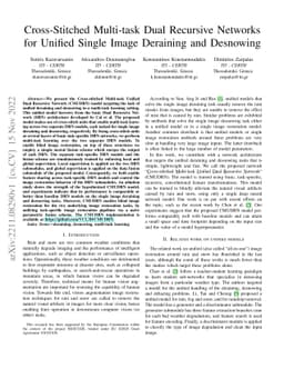 Cross-Stitched Multi-task Dual Recursive Networks for Unified Single
  Image Deraining and Desnowing