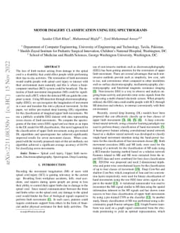 Motor imagery classification using EEG spectrograms