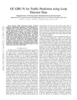 GC-GRU-N for Traffic Prediction using Loop Detector Data
