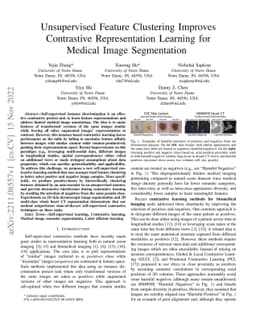Unsupervised Feature Clustering Improves Contrastive Representation
  Learning for Medical Image Segmentation