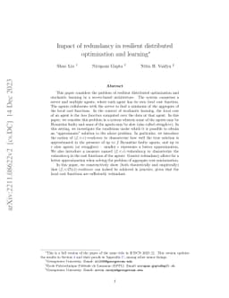 Impact of Redundancy on Resilience in Distributed Optimization and
  Learning