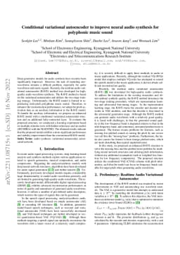 Conditional variational autoencoder to improve neural audio synthesis
  for polyphonic music sound