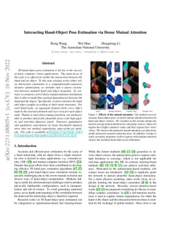 Interacting Hand-Object Pose Estimation via Dense Mutual Attention