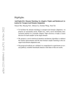 AdaTriplet-RA: Domain Matching via Adaptive Triplet and Reinforced
  Attention for Unsupervised Domain Adaptation
