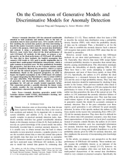 On the Connection of Generative Models and Discriminative Models for
  Anomaly Detection