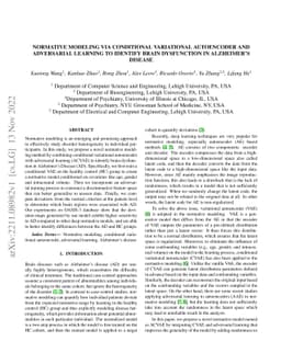 Normative Modeling via Conditional Variational Autoencoder and
  Adversarial Learning to Identify Brain Dysfunction in Alzheimer's Disease