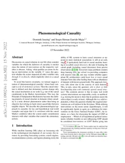 Phenomenological Causality