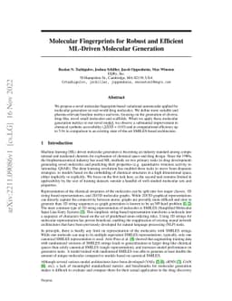 Molecular Fingerprints for Robust and Efficient ML-Driven Molecular
  Generation
