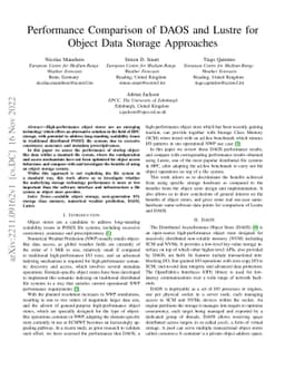 Performance Comparison of DAOS and Lustre for Object Data Storage
  Approaches