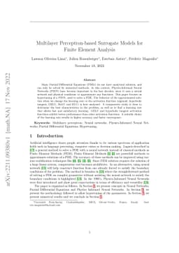 Multilayer Perceptron-based Surrogate Models for Finite Element Analysis