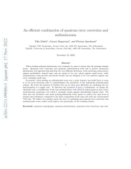 An efficient combination of quantum error correction and authentication