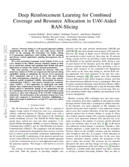 Deep Reinforcement Learning for Combined Coverage and Resource
  Allocation in UAV-aided RAN-slicing