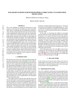 Sub-Graph Learning for Spatiotemporal Forecasting via Knowledge
  Distillation