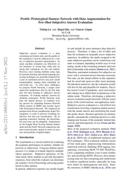 ProtSi: Prototypical Siamese Network with Data Augmentation for Few-Shot
  Subjective Answer Evaluation