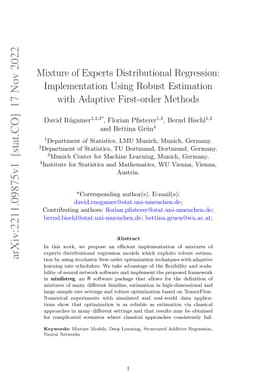 Mixture of Experts Distributional Regression: Implementation Using
  Robust Estimation with Adaptive First-order Methods