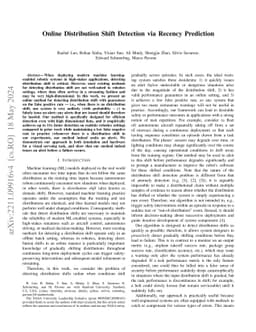Online Distribution Shift Detection via Recency Prediction
