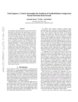 VeriCompress: A Tool to Streamline the Synthesis of Verified Robust
  Compressed Neural Networks from Scratch