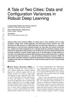 A Tale of Two Cities: Data and Configuration Variances in Robust Deep
  Learning