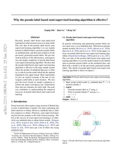 Why the pseudo label based semi-supervised learning algorithm is
  effective?