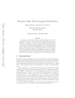 Metadata Might Make Language Models Better