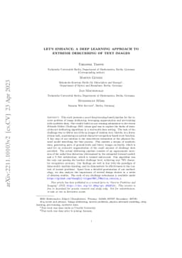 Let's Enhance: A Deep Learning Approach to Extreme Deblurring of Text
  Images