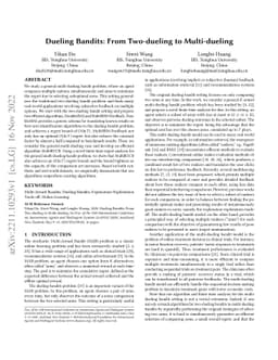 Dueling Bandits: From Two-dueling to Multi-dueling