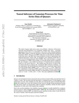 Neural Inference of Gaussian Processes for Time Series Data of Quasars