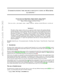 Understanding the double descent curve in Machine Learning