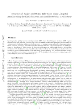 Towards Fast Single-Trial Online ERP based Brain-Computer Interface
  using dry EEG electrodes and neural networks: a pilot study