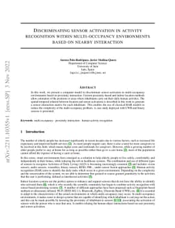 Discriminating sensor activation in activity recognition within
  multi-occupancy environments based on nearby interaction