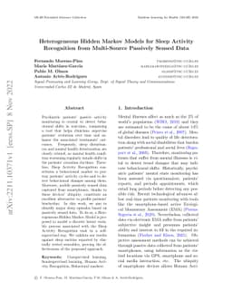 Heterogeneous Hidden Markov Models for Sleep Activity Recognition from
  Multi-Source Passively Sensed Data