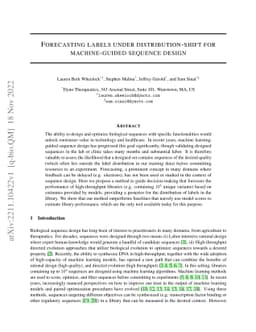 Forecasting labels under distribution-shift for machine-guided sequence
  design