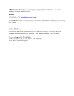 Social media mining for toxicovigilance of prescription medications:
  End-to-end pipeline, challenges and future work