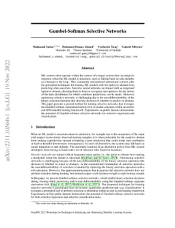 Gumbel-Softmax Selective Networks