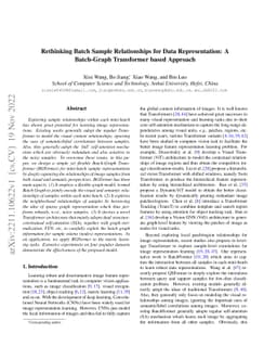 Rethinking Batch Sample Relationships for Data Representation: A
  Batch-Graph Transformer based Approach
