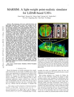 MARSIM: A light-weight point-realistic simulator for LiDAR-based UAVs