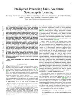 Intelligence Processing Units Accelerate Neuromorphic Learning