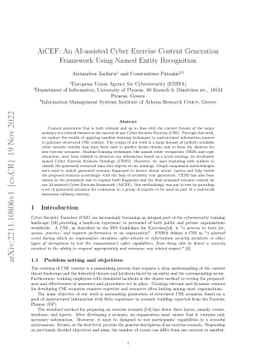 AiCEF: An AI-assisted Cyber Exercise Content Generation Framework Using
  Named Entity Recognition
